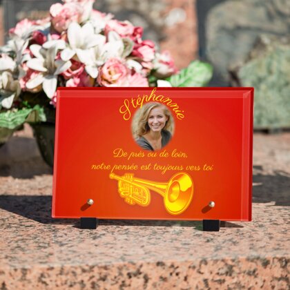 Plaque funéraire trompette-illustration 27 Plaquedeces.fr
