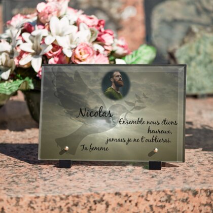 Plaque funéraire colombe-silhouette 5 Plaquedeces.fr
