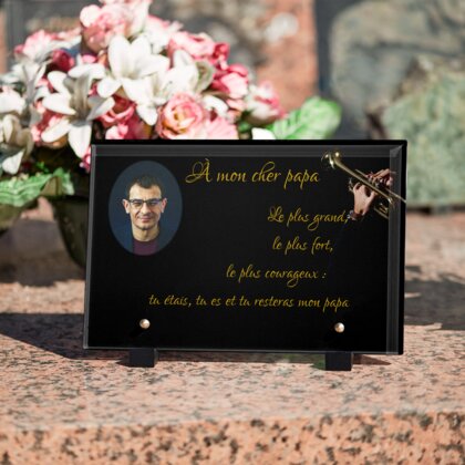 Plaque funéraire trompettiste 1 Plaquedeces.fr
