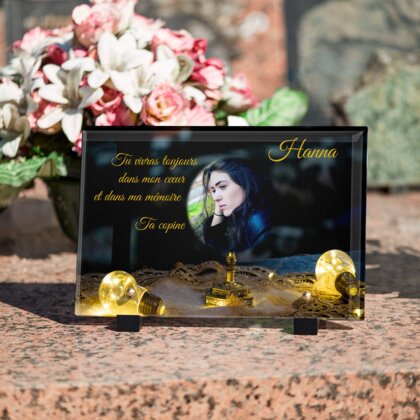 Plaque funéraire menora 16 Plaquedeces.fr
