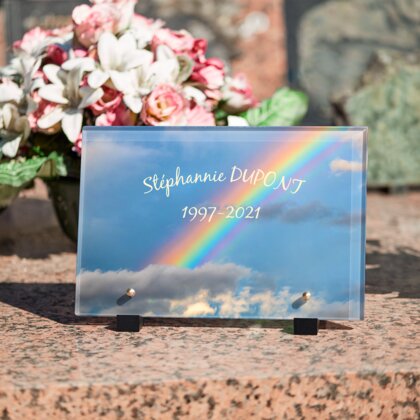 Plaque funéraire couleurs-de-larc-en-ciel 1 Plaquedeces.fr
