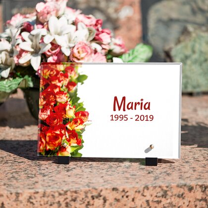 Plaque funéraire mur-de-roses 27 Plaquedeces.fr
