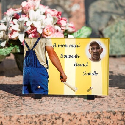 Plaque funéraire peintre-en-batiment 26 Plaquedeces.fr
