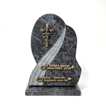 Plaque funéraire vague-eleguante-sur-socle 10 Plaquedeces.fr
