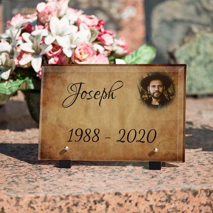 Plaque funéraire parchemin-cafe 30 Plaquedeces.fr
