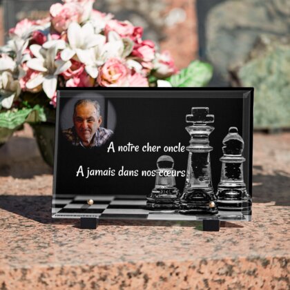 Plaque funéraire echecs 18 Plaquedeces.fr
