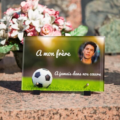 Plaque funéraire ballon-de-football 30 Plaquedeces.fr
