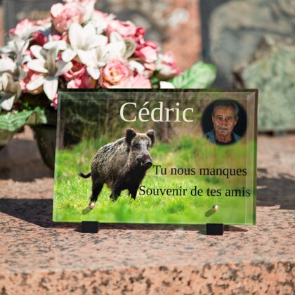 Plaque funéraire plaque-funeraire-sanglier 27 Plaquedeces.fr
