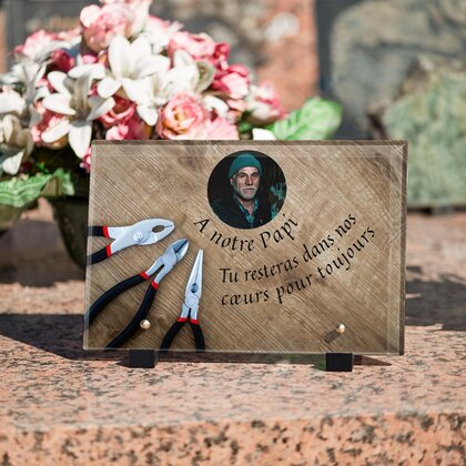 Plaque funéraire outils-bricoleur 7 Plaquedeces.fr
