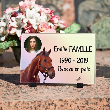 Plaque funéraire tete-de-cheval 21 Plaquedeces.fr
