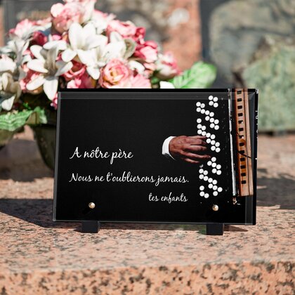 Plaque funéraire accordeon 30 Plaquedeces.fr
