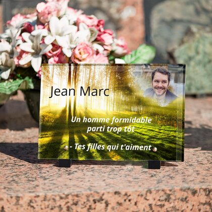 Plaque funéraire soleil-dans-les-arbres 16 Plaquedeces.fr
