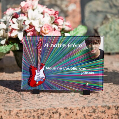 Plaque funéraire guitare-electrique-en-pixel-art 27 Plaquedeces.fr
