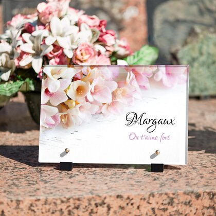 Plaque funéraire fleurs-sur-bois 7 Plaquedeces.fr
