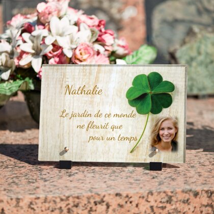 Plaque funéraire plaque-funeraire-trefle 6 Plaquedeces.fr
