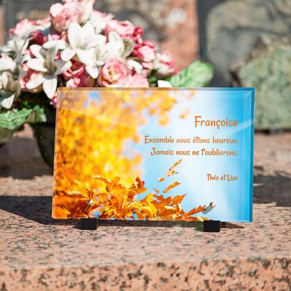 Plaque funéraire automne 23 Plaquedeces.fr
