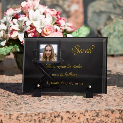 Plaque funéraire cinema-ca-tourne 28 Plaquedeces.fr
