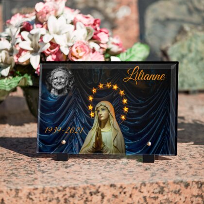 Plaque funéraire vierge-priant 29 Plaquedeces.fr
