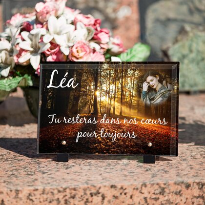 Plaque funéraire foret-orange 29 Plaquedeces.fr
