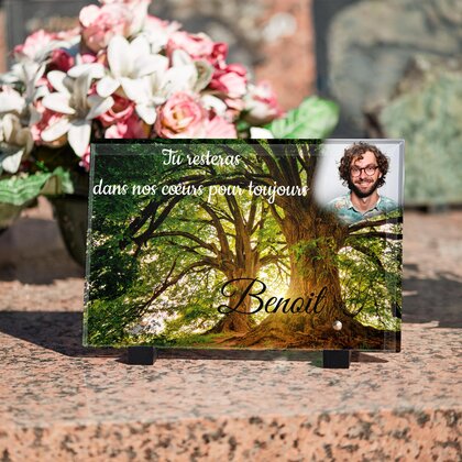 Plaque funéraire grand-arbres 18 Plaquedeces.fr
