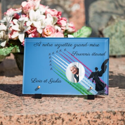 Plaque funéraire vol-couleurs-de-drapeau 19 Plaquedeces.fr

