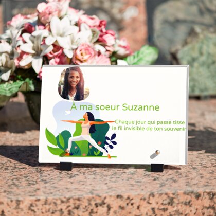 Plaque funéraire yoga-au-jardin 23 Plaquedeces.fr

