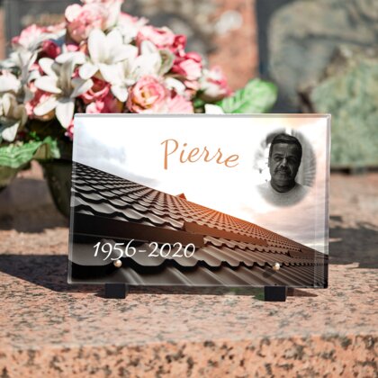 Plaque funéraire toit-couvreur 16 Plaquedeces.fr
