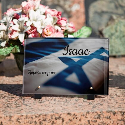 Plaque funéraire drapeau-israel 28 Plaquedeces.fr

