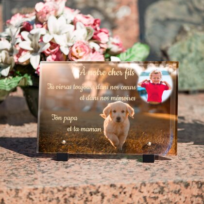 Plaque funéraire golden-retriever-chiot 3 Plaquedeces.fr
