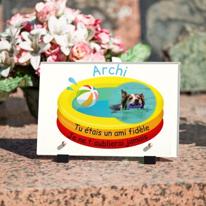 Plaque funéraire piscine-gonflable-pour-chiens 25 Plaquedeces.fr

