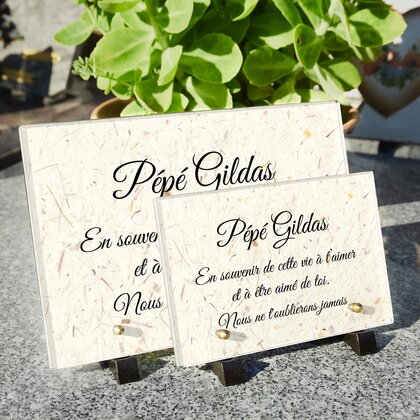 Plaque funéraire papier-recycle 30 Plaquedeces.fr
