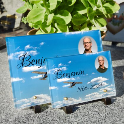 Plaque funéraire petit-avion 25 Plaquedeces.fr
