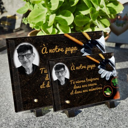 Plaque funéraire jardinier-semant 14 Plaquedeces.fr
