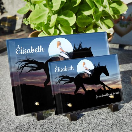 Plaque funéraire silhouette-de-cheval 29 Plaquedeces.fr
