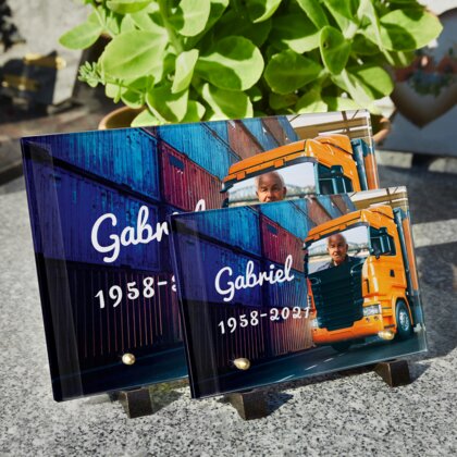 Plaque funéraire camion-conteneur 29 Plaquedeces.fr
