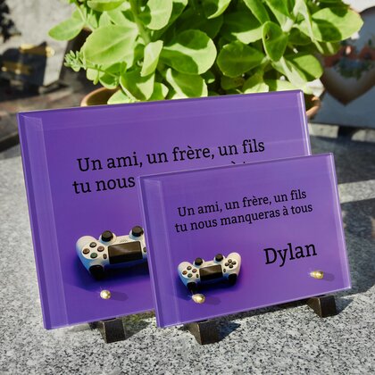 Plaque funéraire enfant-jeux-video 16 Plaquedeces.fr
