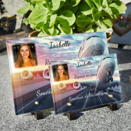 Plaque funéraire avion-qui-decolle 12 Plaquedeces.fr
