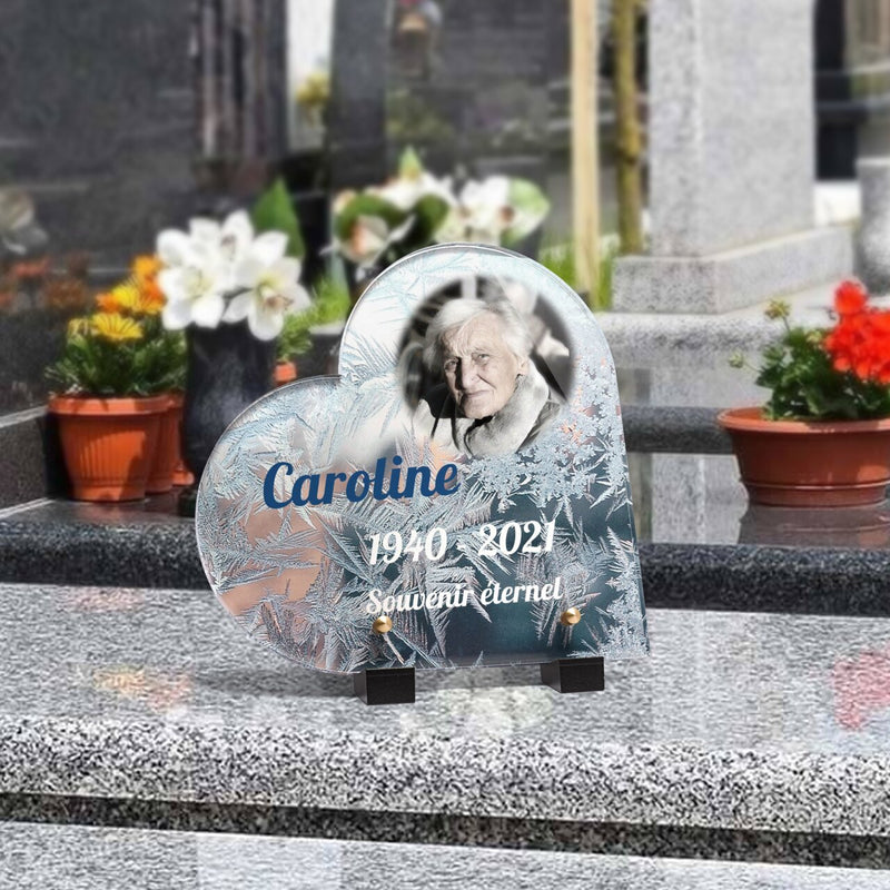 Plaque funéraire flocon-de-neige-forme-coeur 23 Plaquedeces.fr
