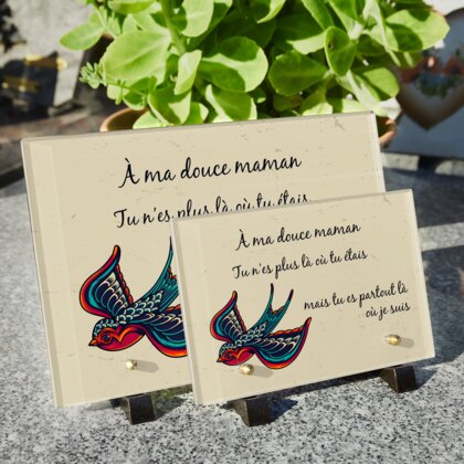 Plaque funéraire plaque-funeraire-hirondelle 27 Plaquedeces.fr
