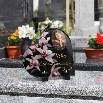 Plaque funéraire magnifiques-orchidees-forme-coeur 26 Plaquedeces.fr
