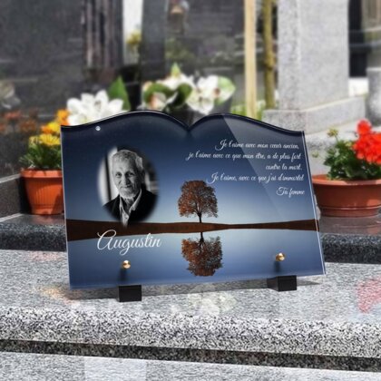 Plaque funéraire arbre-et-son-reflet-forme-livre 7 Plaquedeces.fr
