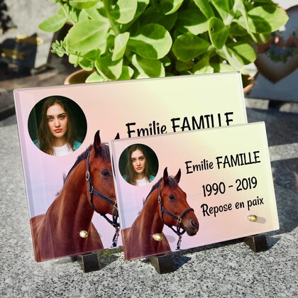 Plaque funéraire tete-de-cheval 21 Plaquedeces.fr
