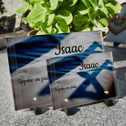 Plaque funéraire drapeau-israel 28 Plaquedeces.fr
