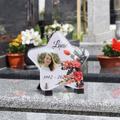 Plaque funéraire bouquet-garni-forme-etoile 7 Plaquedeces.fr
