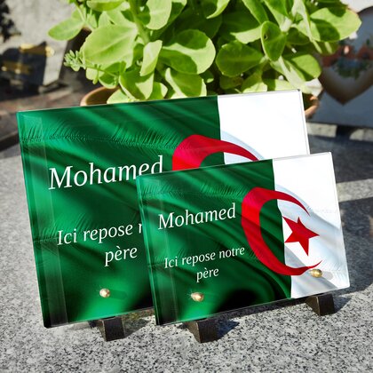 Plaque funéraire drapeau-algerien 23 Plaquedeces.fr

