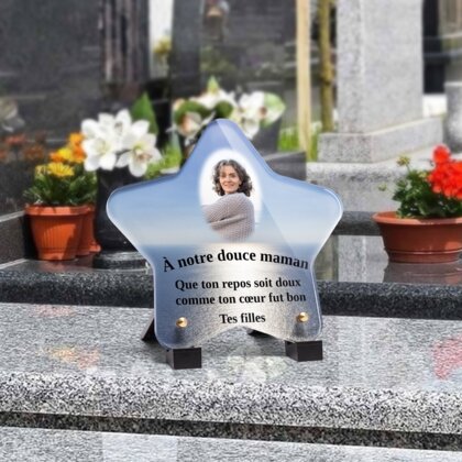 Plaque funéraire horizon-ocean-forme-etoile 17 Plaquedeces.fr
