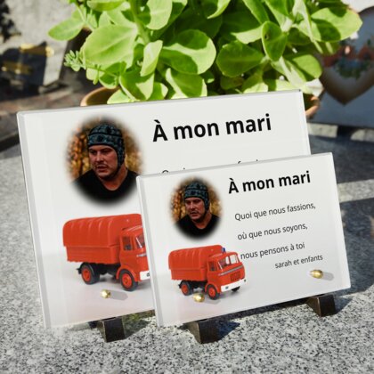 Plaque funéraire camion-de-pompier 15 Plaquedeces.fr
