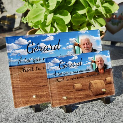 Plaque funéraire bottes-de-foin 28 Plaquedeces.fr
