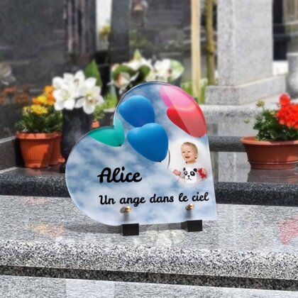 Plaque funéraire ballons-coeurs-forme-coeur 5 Plaquedeces.fr
