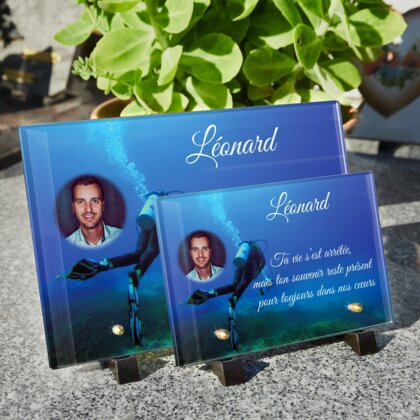 Plaque funéraire plongeur 10 Plaquedeces.fr
